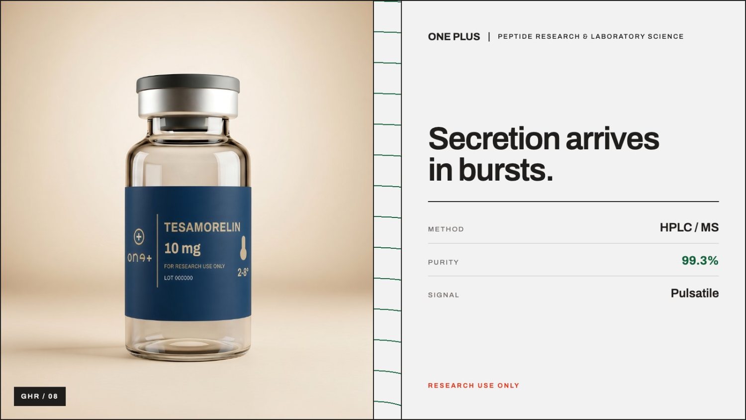 Editorial illustration for Tesamorelin Research: GHRH, Liver Fat & GH Pulses